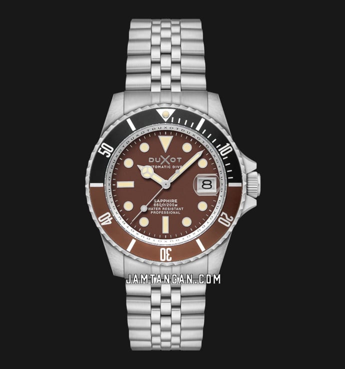 DUXOT Atlantica DX-2057-99 Automatic Diver Chocolate Brown Dial Stainless Steel Strap