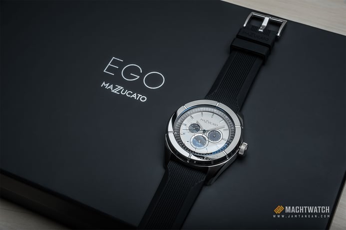 Ego Mazzucato EGO2 MF V1 Men Silver Dial Black Rubber Strap + Extra Case + Extra Strap