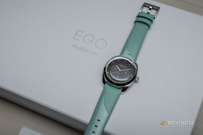 Ego Mazzucato EGO4 LF V2 Ladies Black Dial Green Leather Strap + Extra Case + Extra Strap 
