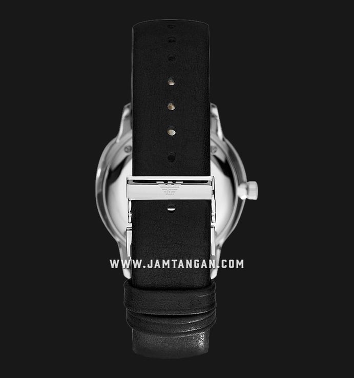 Emporio Armani Classic AR0382 Men Black Dial Black Leather Strap