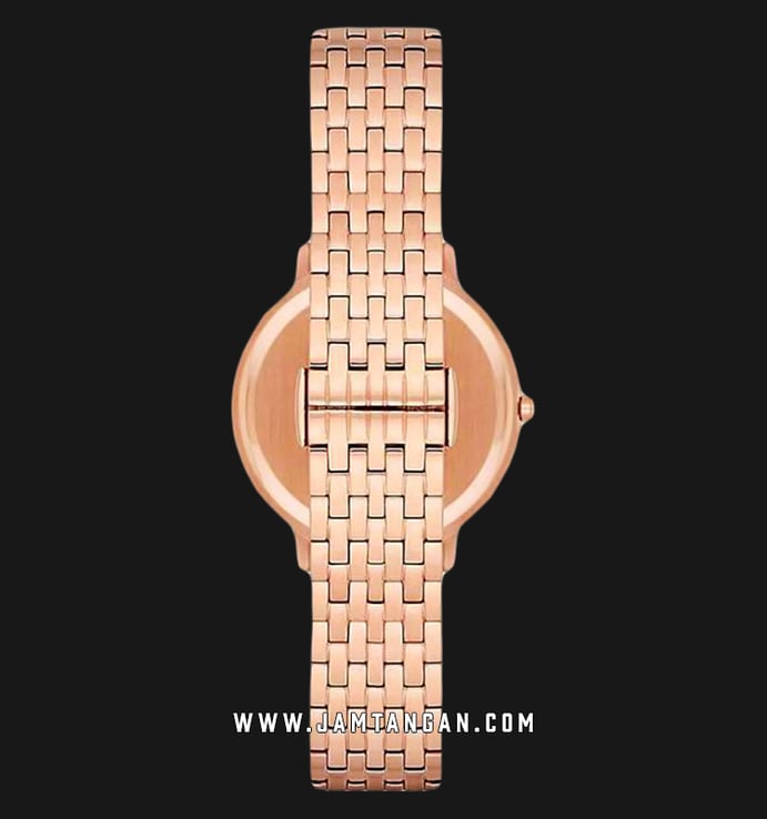 Emporio Armani Classic AR11006 White Mother of Pearl Dial Rose Gold Stainless Steel Strap