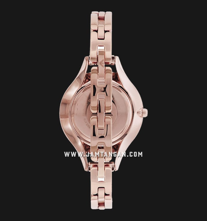 Emporio Armani AR11055 Ladies Rose Gold Dial Rose Gold Stainless Steel Strap