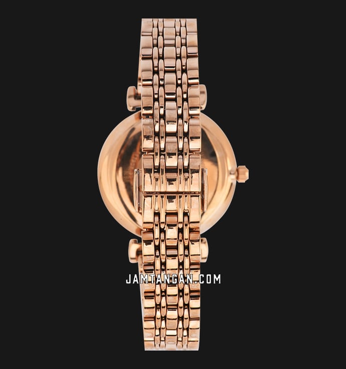 Emporio Armani Classic AR11110 White Mother of Pearl Mosaic Dial Rose Gold Stainless Steel Strap