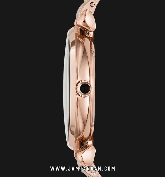 Emporio Armani Classic AR11145 Black Mother of Pearl Dial Rose Gold Stainless Steel Strap