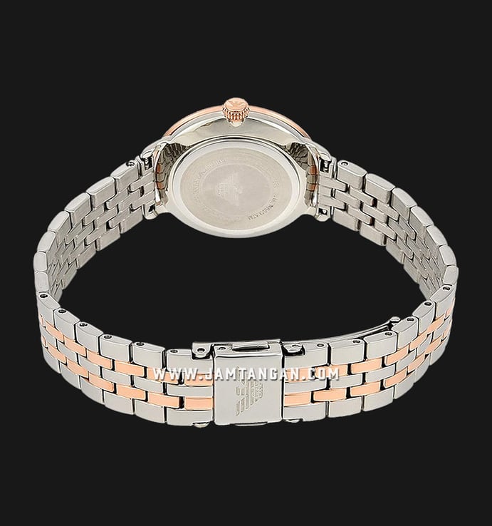 Emporio Armani AR11157 White Mother of Pearl Dial Dual Tone Stainless Steel Strap