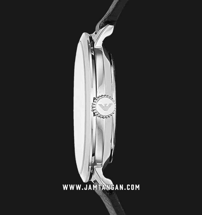 Emporio Armani AR11159 White Mother of Pearl Dial Black Leather Strap