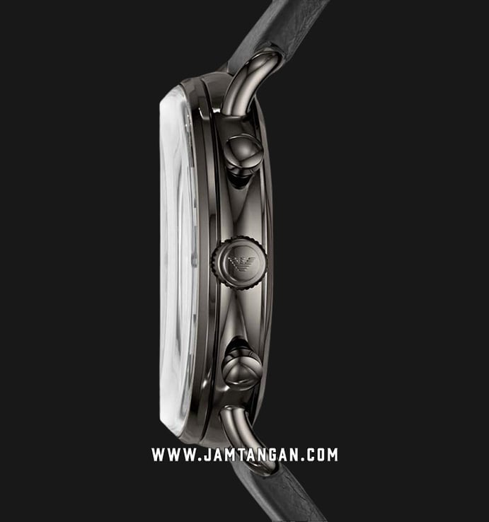 Emporio Armani AR11168 Chronograph Grey Dial Black Leather Strap