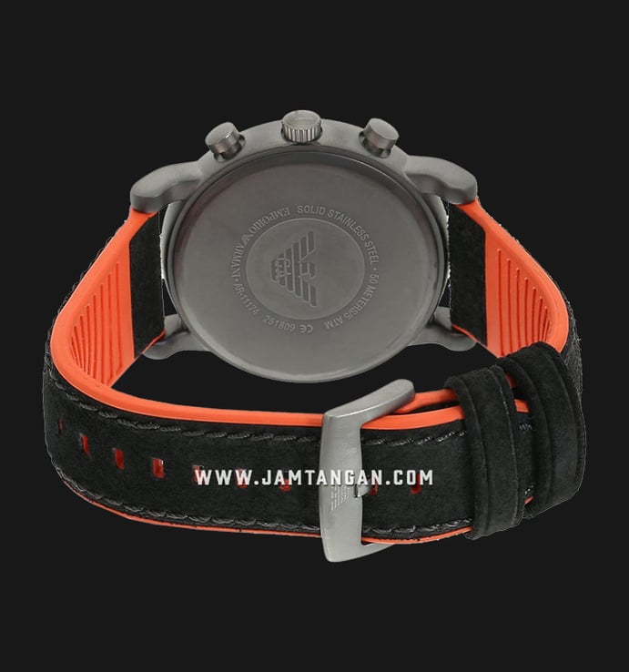 Emporio Armani Chronograph AR11174 Grey Gradient Dial Black Leather Strap