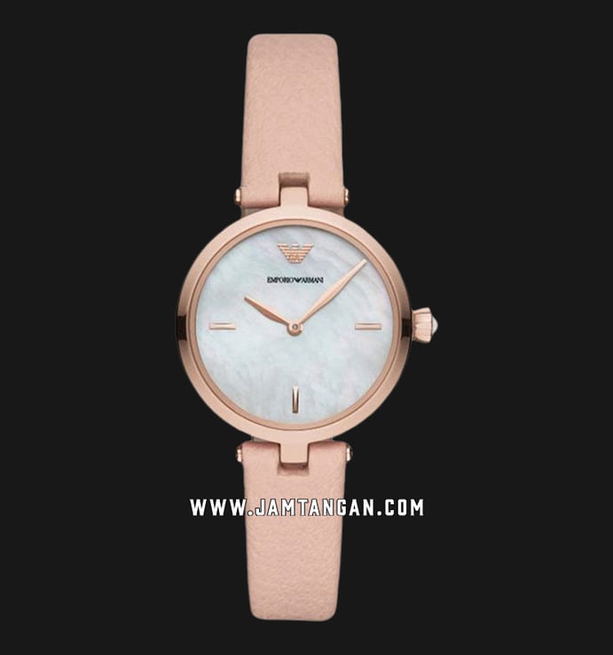 Emporio Armani Arianna AR11199 Ladies Mother of Pearl Dial Pink Leather Strap