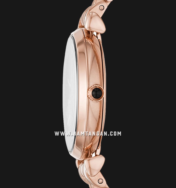 Emporio Armani AR11206 Black Butterfly Motif Dial Rose Gold Stainless Steel Strap