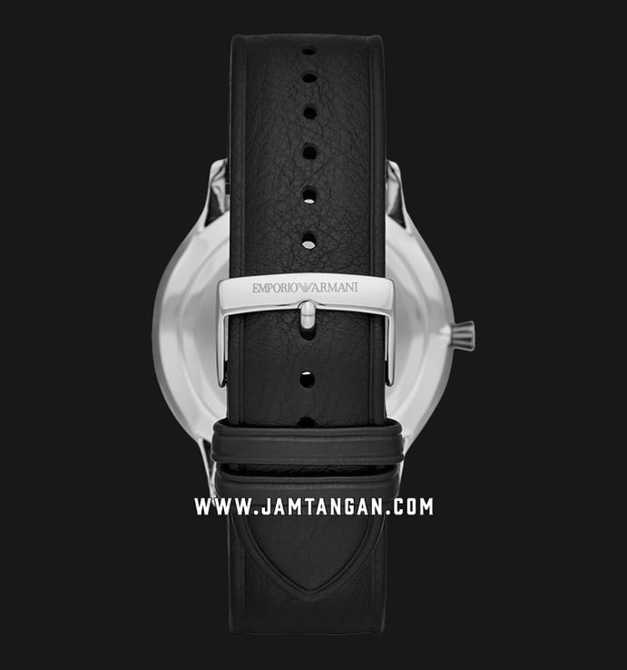 Emporio Armani Giovanni AR11210 Men Black Dial Black Leather Strap