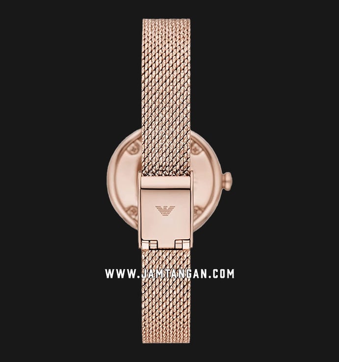 Emporio Armani Fashion AR11416 Ladies Mother Of Pearl Dial Rose Gold Mesh Strap