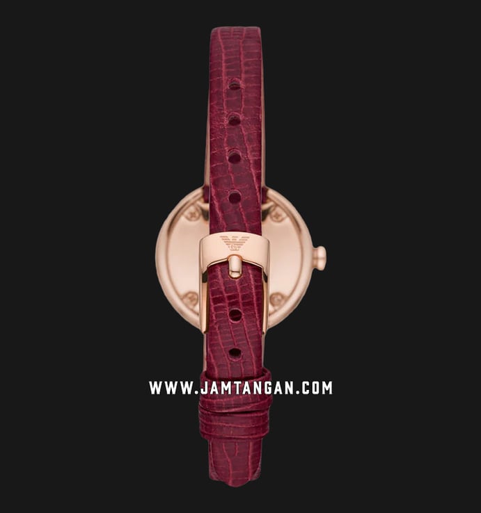 Emporio Armani Fashion AR11417 Ladies MOP Dial Burgundy Leather Strap