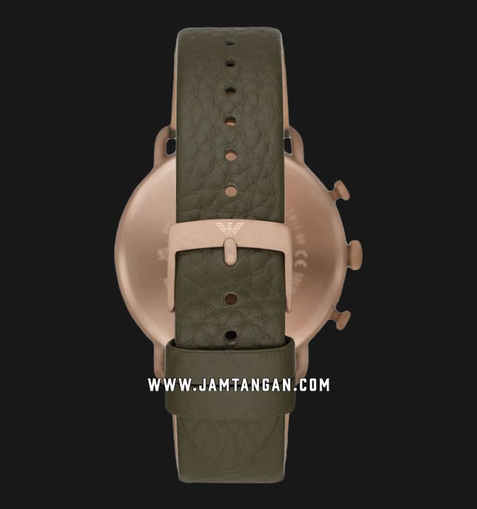 Emporio Armani Chronograph AR11421 Men Green Dial Green Leather Strap