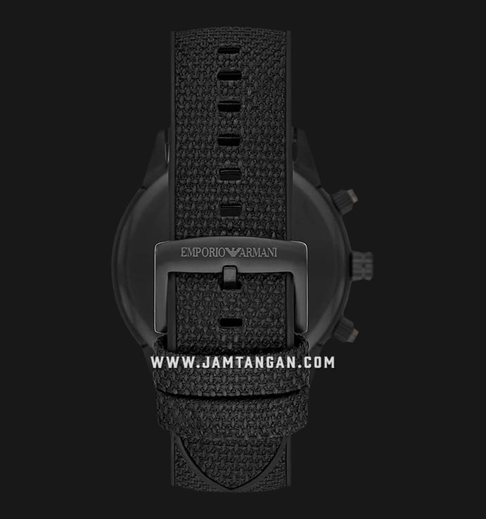 Emporio Armani Chronograph AR11453 Men Black Dial Black Fabric Strap