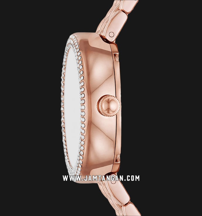 Emporio Armani Fashion AR11462 Moonphase Mother of Pearl Dial Rose Gold Stainless Steel Strap