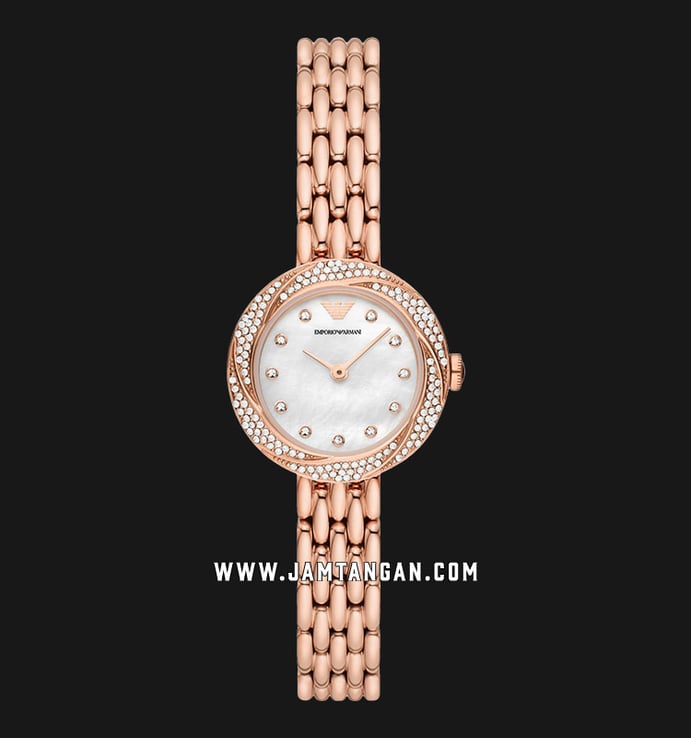 Emporio Armani Fashion AR11474 Rosa Mother of Pearl Dial Rose Gold Stainless Steel Strap