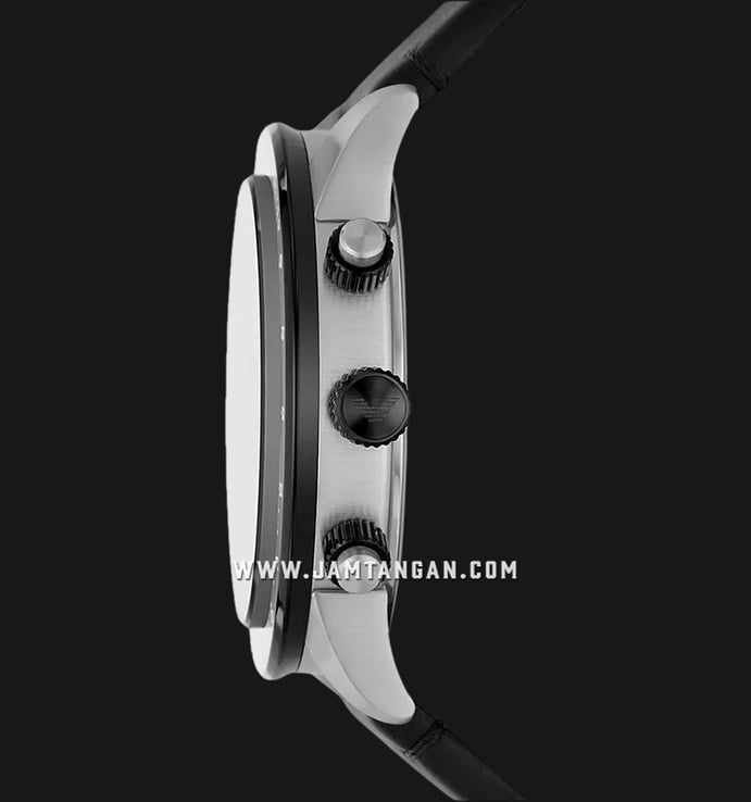 Emporio Armani Chronograph AR11522 Blue Dial Black Leather Strap