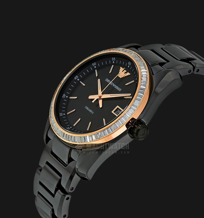 Emporio Armani AR1496 Ceramica Black Dial Black Ceramic Watch
