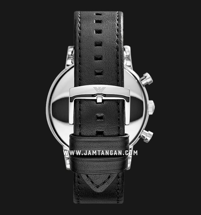 Emporio Armani Chronograph AR1828 Men Black Dial Black Leather Strap