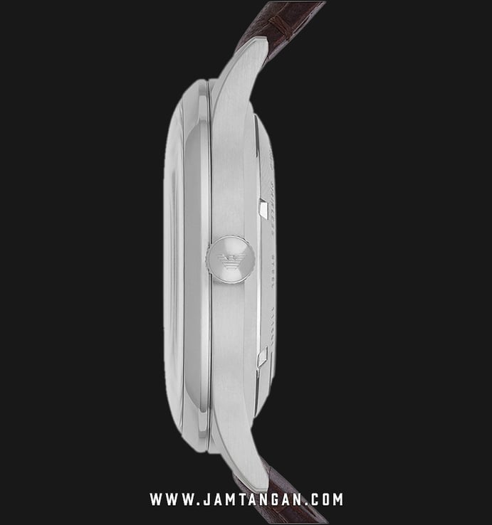 Emporio Armani Automatic AR1946 Meccanico Skeleton Dial Dark Brown Leather Strap