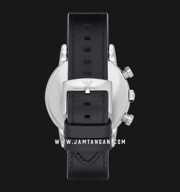 Emporio Armani Chronograph AR2075 Men White Dial Black Leather Strap