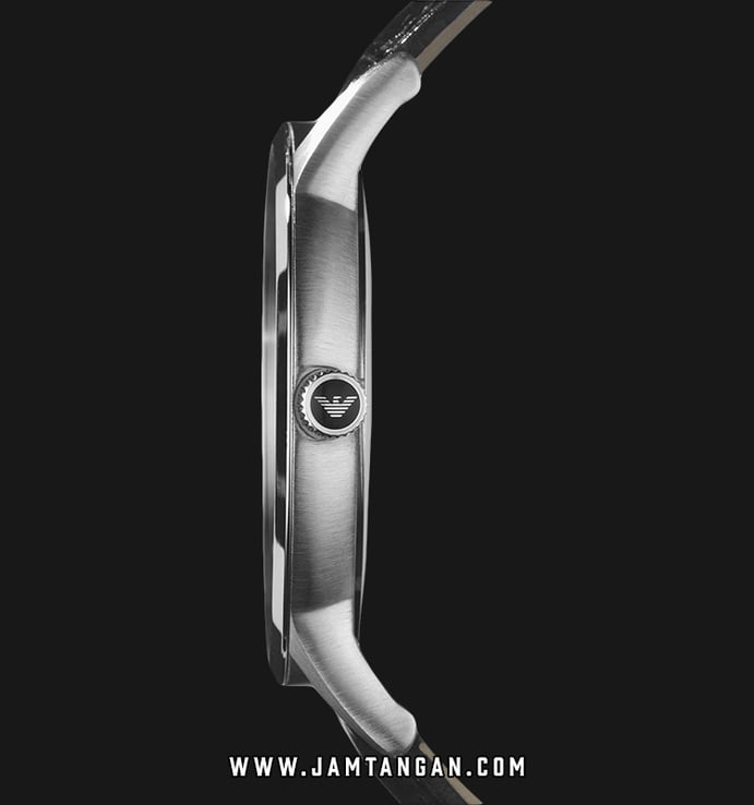 Emporio Armani Classic AR2411 Black Dial Black Leather Strap
