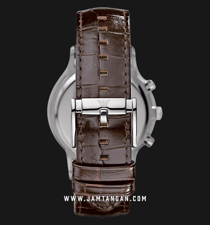 Emporio Armani Classic AR2433 Chronograph Biege Dial Brown Leather Strap