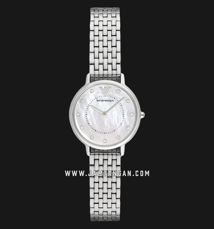 Emporio Armani AR2511 Ladies White Mother of Pearl Dial Stainless Steel Strap