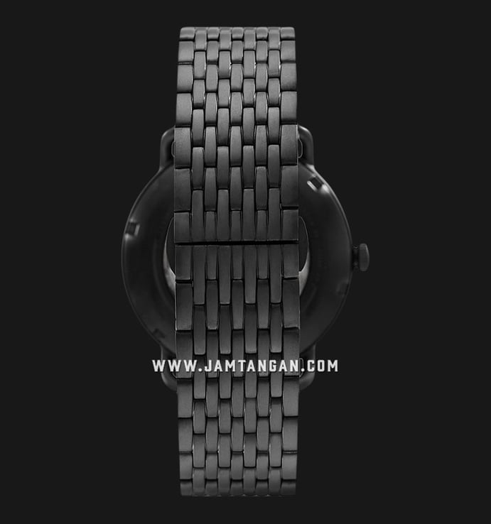 Emporio Armani Automatic AR60025 Meccanico Men Black Skeleton Dial Black Stainless Steel Strap