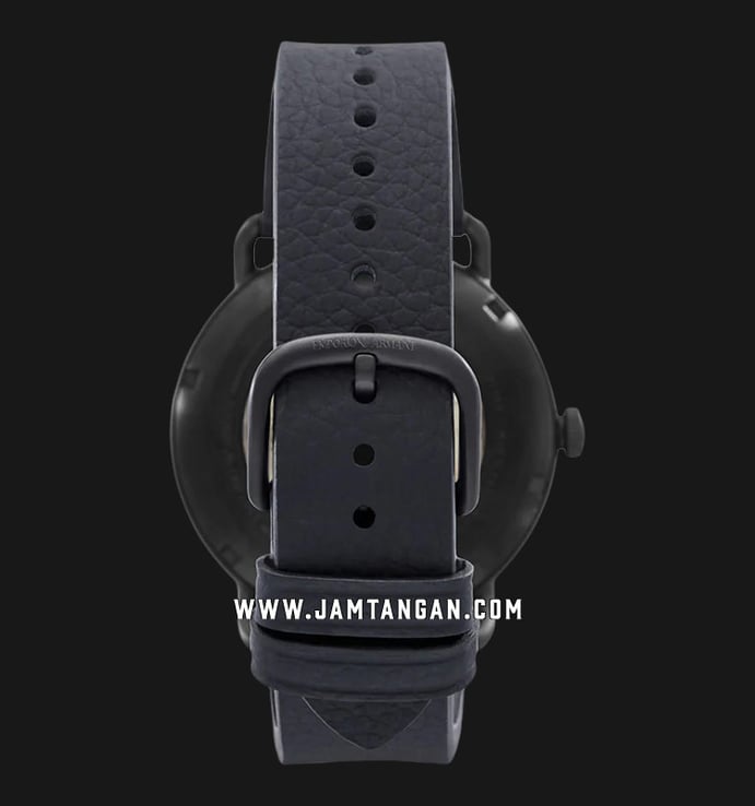 Emporio Armani Automatic AR60028 Men Black Skeleton Dial Black Leather Strap