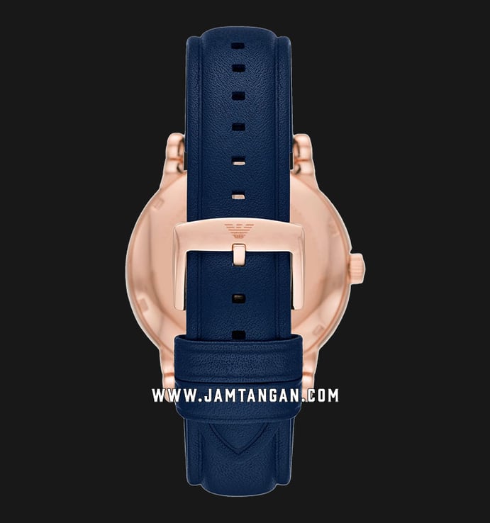 Emporio Armani Automatic AR60050 Meccanico Men Skeleton Dial Blue Leather Strap
