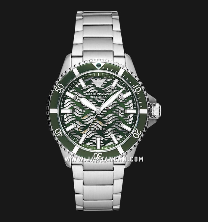 Emporio Armani Automatic AR60061 Green Dial Stainless Steel Strap