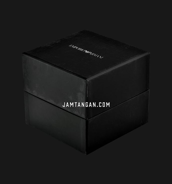 Emporio Armani AR7378SET Black Dial Stainless Steel Case Resin Strap + Gift Set