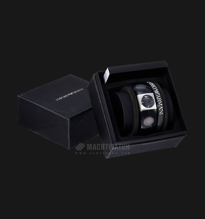 Emporio Armani AR7379SET Black Plastic Black Dial Stainless Steel Case