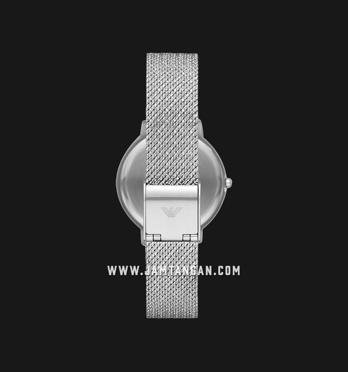 Emporio Armani AR80029 Silver Dial Stainless Steel Strap + Earrings Gift Set  