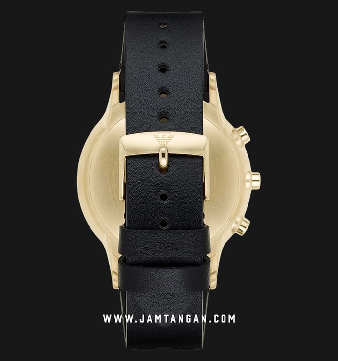 Emporio Armani Hybrid Smartwatch ART3006 Chronograph Grey Pattern Dial Black Leather Strap
