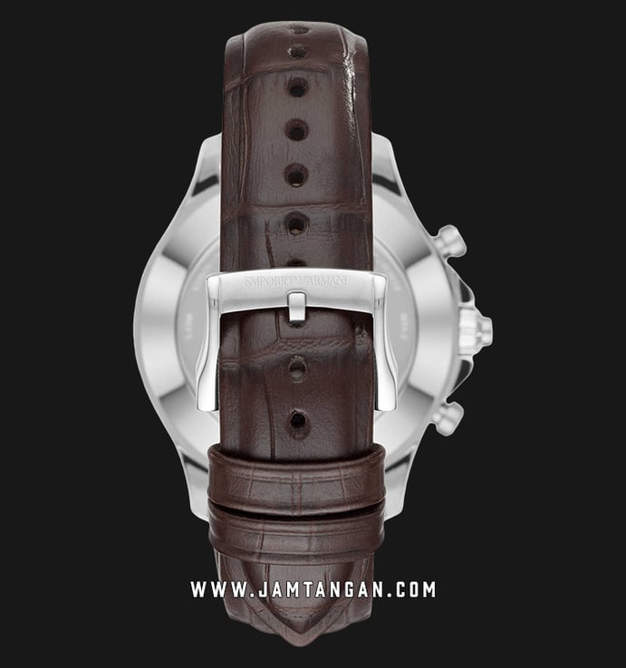 Emporio Armani Hybrid Smartwatch ART3014 Chronograph Biege Pattern Dial Brown Leather Strap