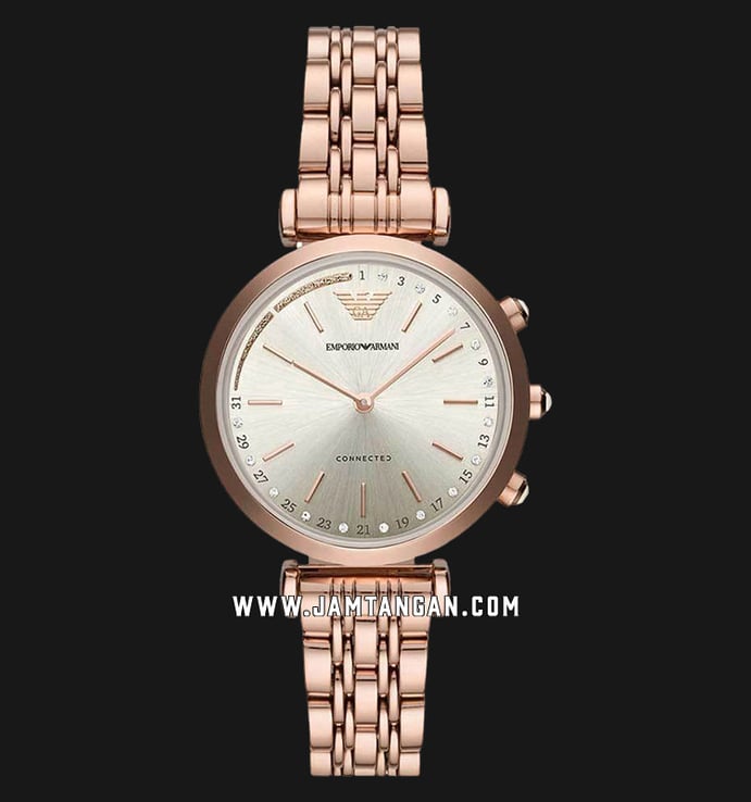 Emporio Armani Hybrid Smartwatch ART3026 Connected Ladies Rose Gold Stainless Steel Strap