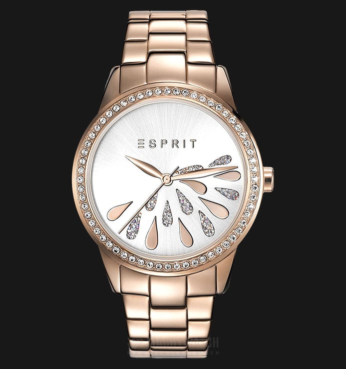 ESPRIT ES107312008 Avery Silver Dial Rose Gold Stainless Steel Strap Watch