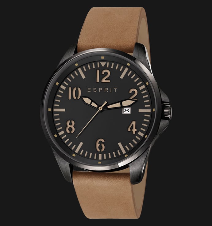 ESPRIT ES107601002 BLACK DIAL WITH BROWN LEATHER STRAP