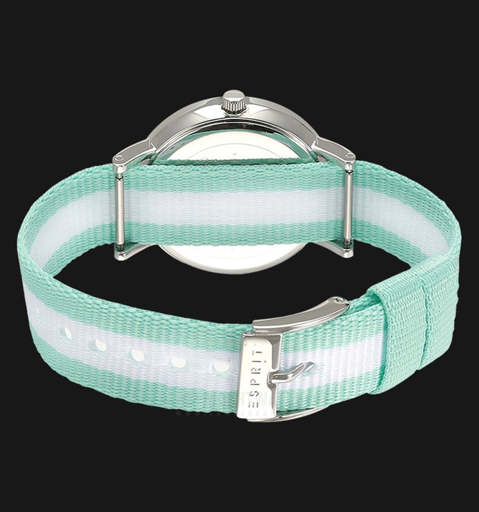 ESPRIT ES108362001 Ladies Fashion Silver Dial Dual-tone Nylon Strap Watch