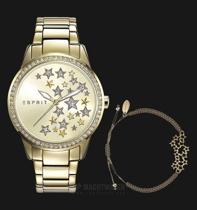 ESPRIT ES108502002 Talya Gold Dial Gold Stainless Steel Strap Watch