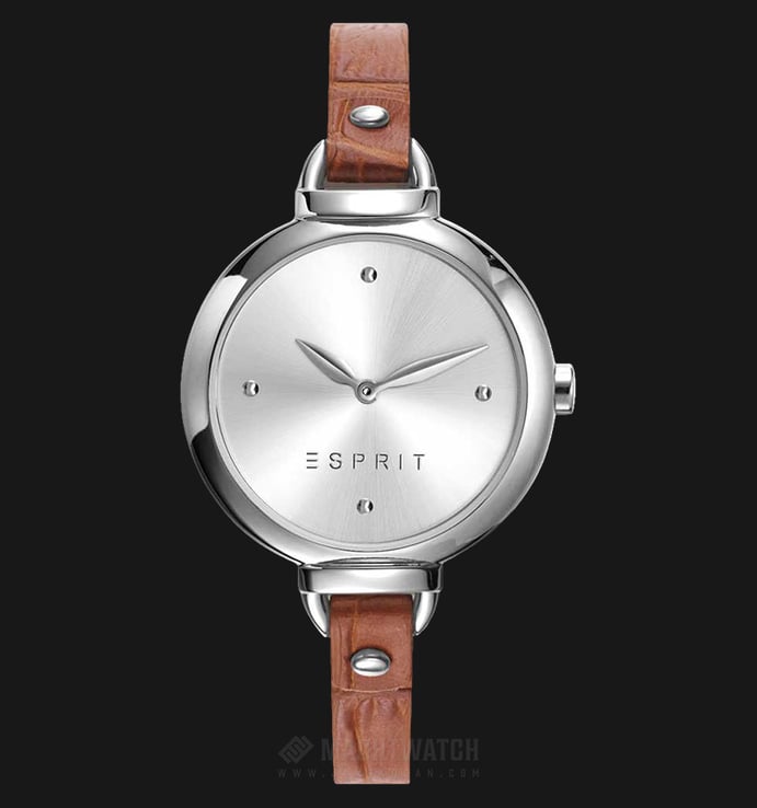 ESPRIT ES109522003 Ladies Silver Dial Stainless Steel Case Leather Strap
