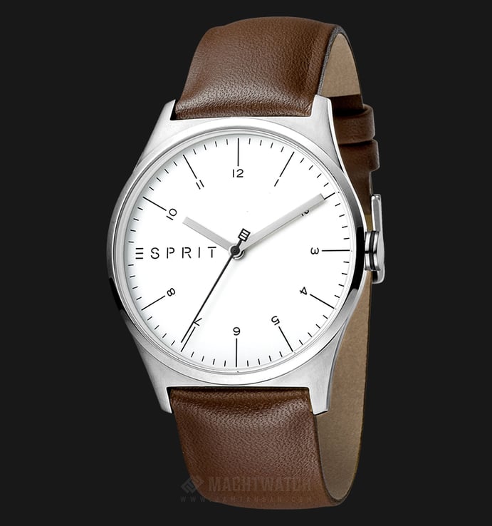 ESPRIT Essential ES1G034L0015 Men White Dial Brown Leather Watch
