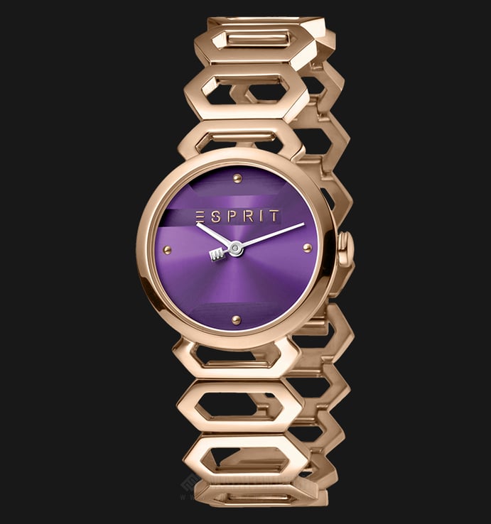 ESPRIT Arc ES1L021M0055 Ladies Purple Dial Rose Gold Stainless Steel Watch