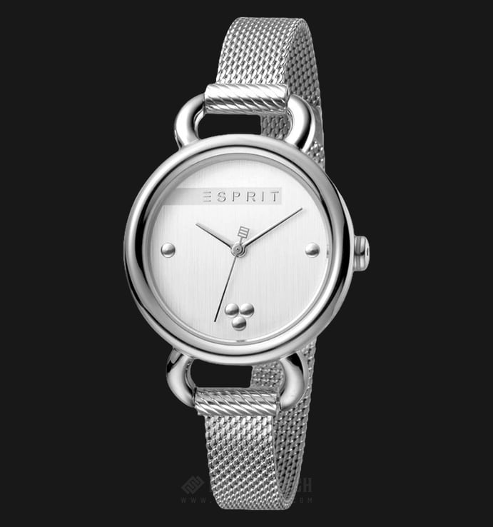 ESPRIT Play ES1L023M0035 Ladies Silver Dial Stainless Steel Watch + Extra Strap