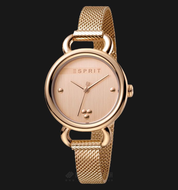 ESPRIT Play ES1L023M0065 Ladies Rose Gold Dial Stainless Steel Watch + Extra Strap