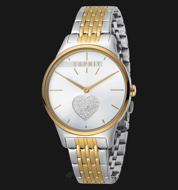 ESPRIT Love ES1L026M0235 Ladies Silver Glitter Dial Dual Tone Stainless Steel Watch