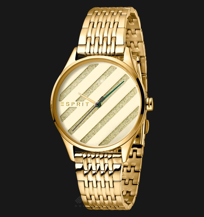 ESPRIT Easy ES1L029M0055 Ladies Champagne Glitter Dial Gold Stainless Steel Watch